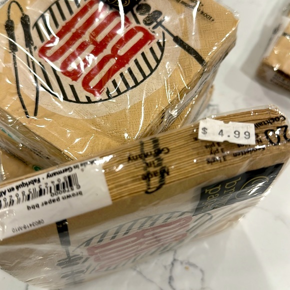 NWT Ideal Home Range Bundle of 6 Brown Paper BBQ Theme Party Napkins - Picture 6 of 7